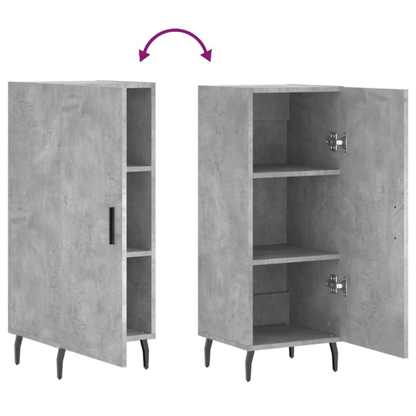 Betongraues Sideboard Zmioara 34,5x34x90cm (Holz)