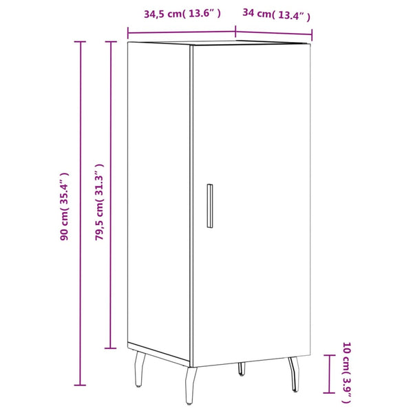 Graues Sideboard Zmioara 34,5x34x90cm (Holz)