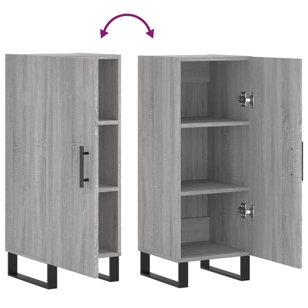 Graues Sideboard Romello 34,5x34x90cm (Holz)