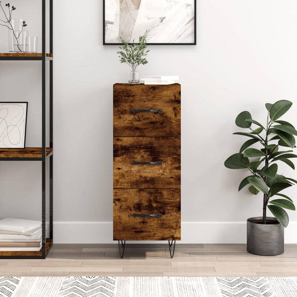 Ablageschrank Ciolac aus Räuchereiche 34,5x34x90cm (Holz)