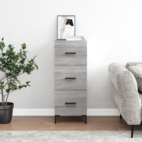 Graues Sideboard Garyfalia 34,5x34x90cm (Holz)