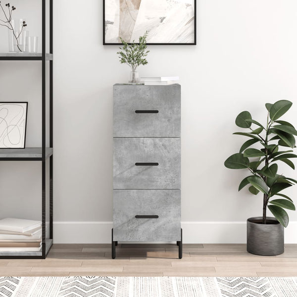 Betongraues Sideboard Tvetanca 34,5x34x90cm (Holz)