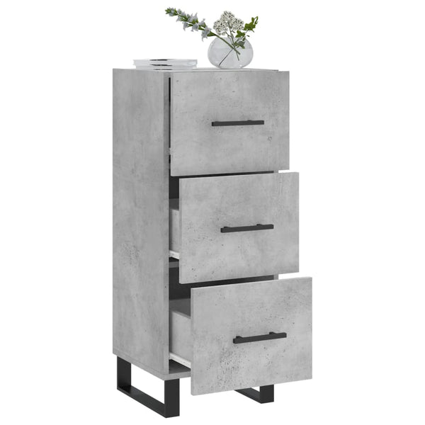 Betongraues Sideboard Cseri 34,5x34x90cm (Holz)