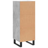 Betongraues Sideboard Cseri 34,5x34x90cm (Holz)
