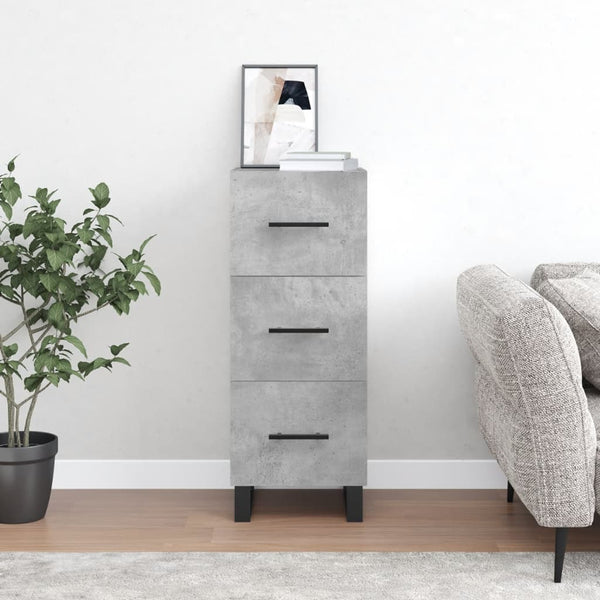 Betongraues Sideboard Cseri 34,5x34x90cm (Holz)
