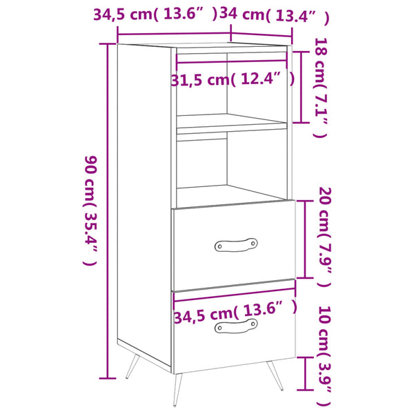 Weiße Anrichte Ruthie 34,5x34x90cm (Holz)
