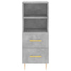 Kommode Lize 34,5x34x90 cm, Betongrau (Holz)