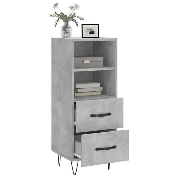 Betongraue Kommode Biri 34,5x34x90cm (Holz)