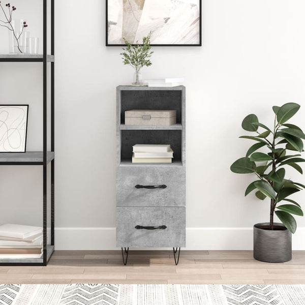 Betongraue Kommode Biri 34,5x34x90cm (Holz)