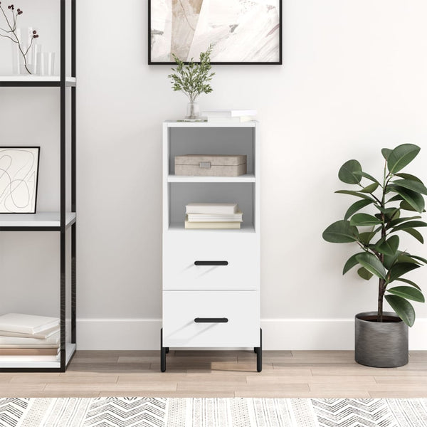 Weißes Sideboard Lixica 34,5x34x90cm (Holz)