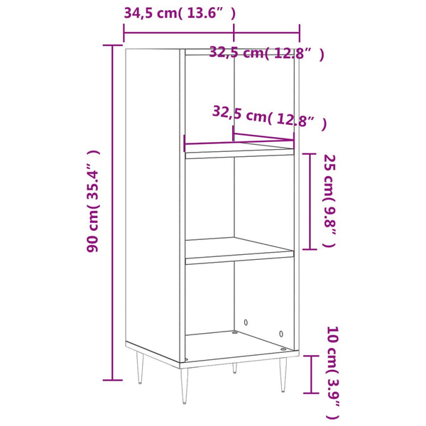 Graues Sideboard Spatariu 34,5x32,5x90cm (Holz)