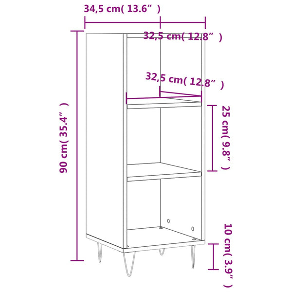Schwarze Kommode Serghiu 34,5x32,5x90cm (Holz)