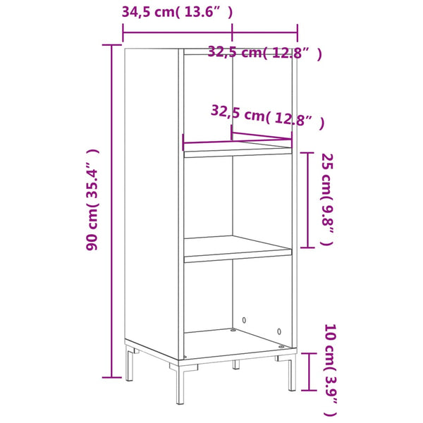 Weißes Sideboard Stelus 34,5x32,5x90cm (Holz)