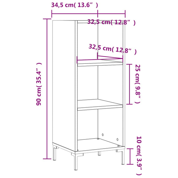 Schwarzer Konsolentisch Stelus 34,5x32,5x90cm (Holz)