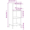 Betongraues Sideboard Stelus 34,5x32,5x90cm (Holz)