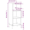 Schwarzes Sideboard Tressie 34,5x32,5x90cm (Holz)