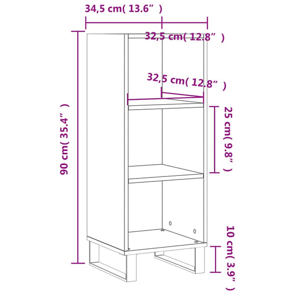 Betongraues Sideboard Estela 34,5x32,5x90cm (Holz)