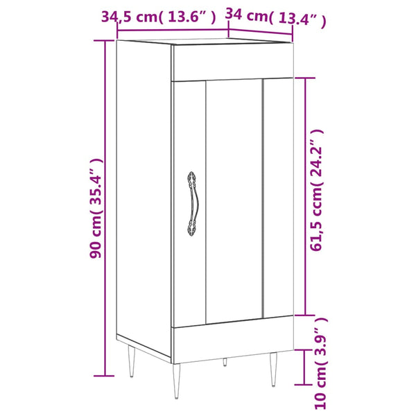 Sideboard Cameia in Betongrau 34,5x34x90cm (Holz)
