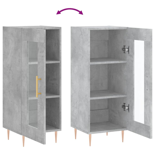 Betongraues Sideboard Gogoncea 34,5x34x90cm (Holz)