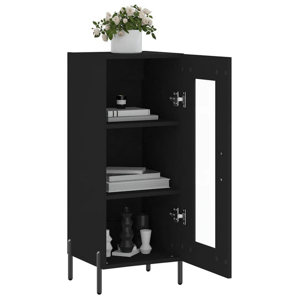 Schwarzes Sideboard Paspalina 34,5x34x90cm (Holz)