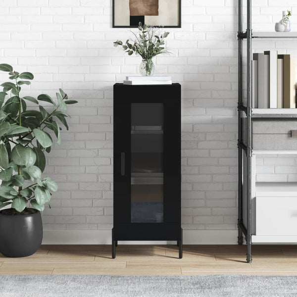 Schwarzes Sideboard Paspalina 34,5x34x90cm (Holz)