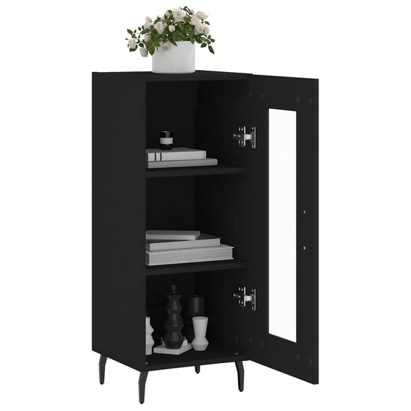 Schwarzes Sideboard Leocabia 34,5x34x90cm (Holz)