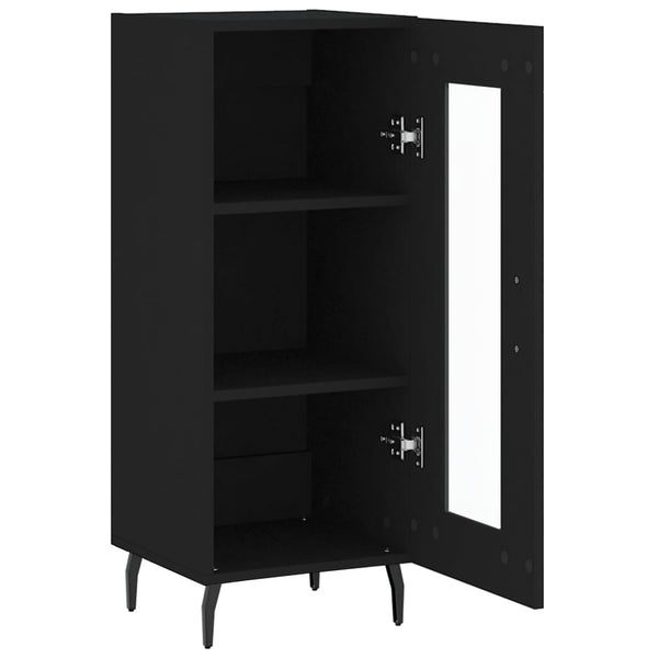 Schwarzes Sideboard Leocabia 34,5x34x90cm (Holz)