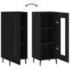 Schwarzes Sideboard Leocabia 34,5x34x90cm (Holz)