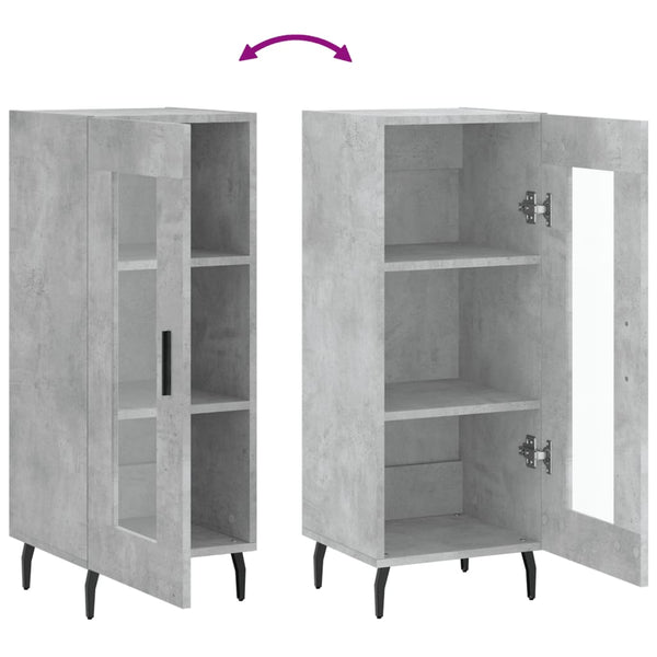 Betongraues Sideboard Leocabia 34,5x34x90cm (Holz)