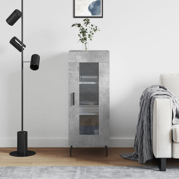 Betongraues Sideboard Leocabia 34,5x34x90cm (Holz)