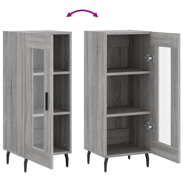 Graues Sideboard Leocabia 34,5x34x90cm (Holz)