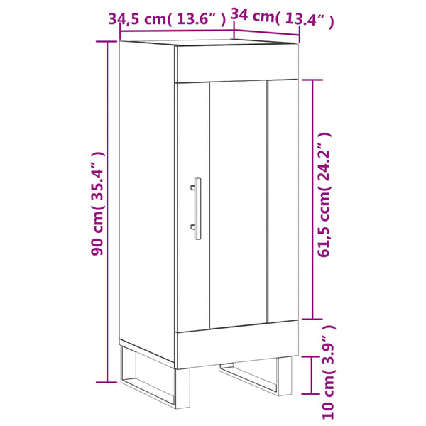 Betongraues Sideboard Obrenie 34,5x34x90cm (Holz)