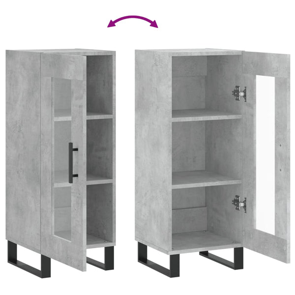 Betongraues Sideboard Obrenie 34,5x34x90cm (Holz)