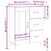 Sideboard Ferdeusi 69,5x34x90cm in Betonoptik (Holz)