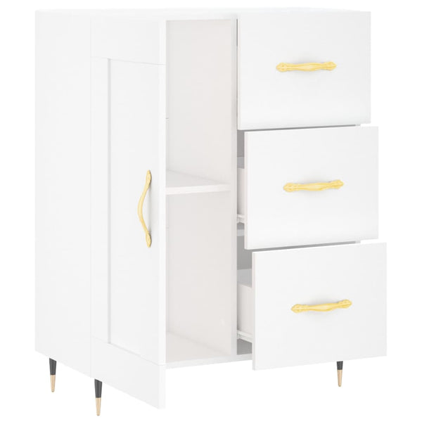Weißes Sideboard Bieru 69,5x34x90cm (Holz)
