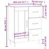 Betongraues Sideboard Ghiulmaber 69,5x34x90cm (Holz)