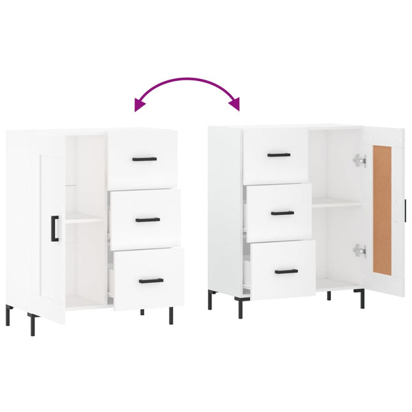 Weißes Sideboard Rachita 69,5x34x90cm (Holz)