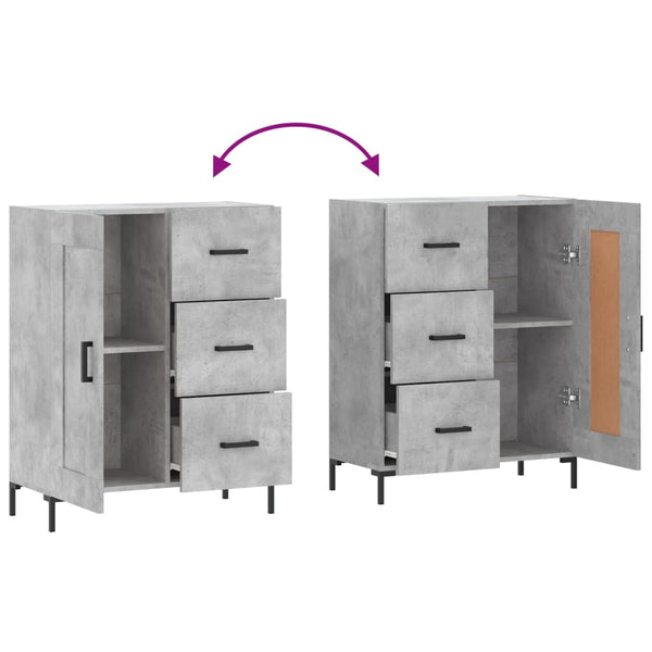Betongraues Sideboard Rachita 69,5x34x90cm (Holz)