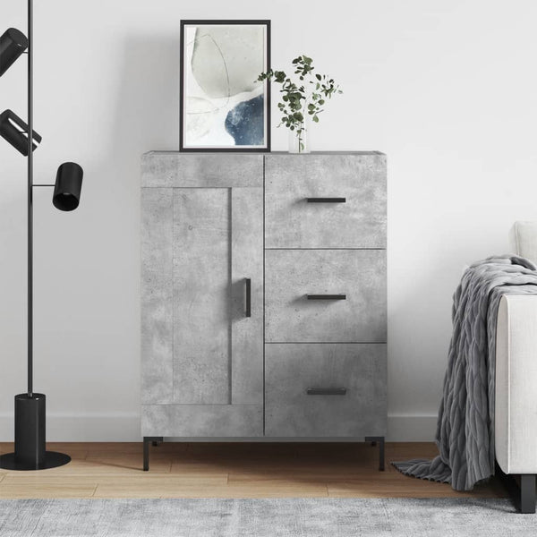 Betongraues Sideboard Rachita 69,5x34x90cm (Holz)
