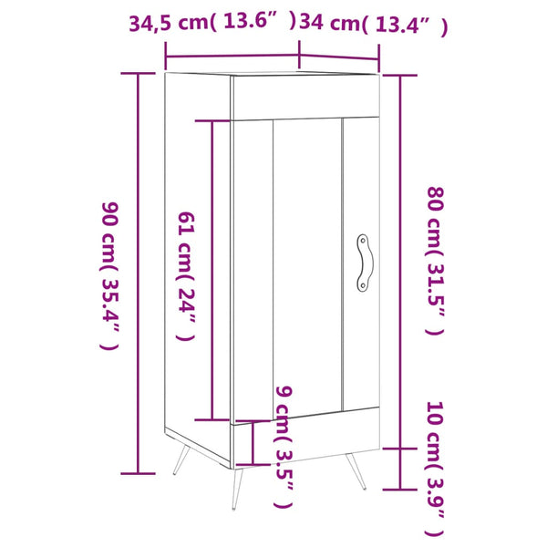 Oraseneasca Sideboard weiß 34,5x34x90cm (Holz)