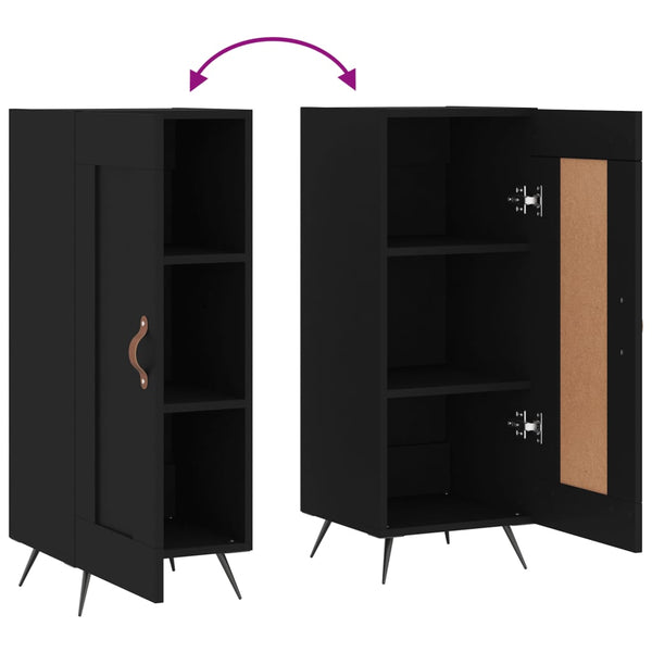 Schwarzes Sideboard Oraseneasca 34,5x34x90cm (Holz)