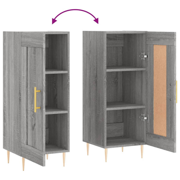 Graues Sideboard Dineh 34,5x34x90cm (Holz)