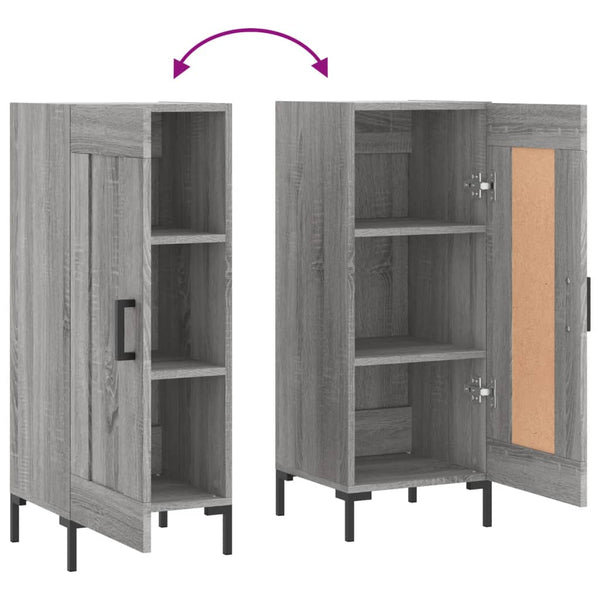 Graues Sideboard Cristilena 34,5x34x90cm (Holz)