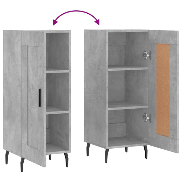 Betongraues Sideboard Abbas 34,5x34x90cm (Holz)