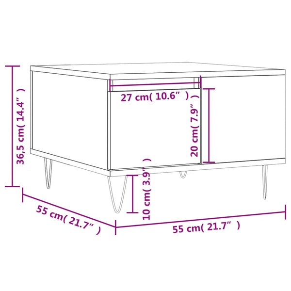 Couchtisch Patrut, Schwarz, 55x55x36,5cm (Holz)
