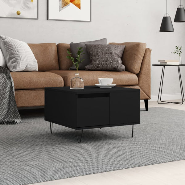 Couchtisch Patrut, Schwarz, 55x55x36,5cm (Holz)