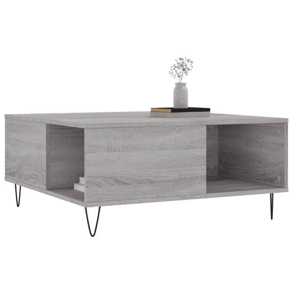 Grauer Couchtisch Lazar 80x80x36,5cm (Holz)
