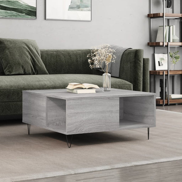 Grauer Couchtisch Lazar 80x80x36,5cm (Holz)