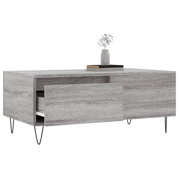 Grauer Couchtisch Vincenzio 90x50x36,5cm (Holz)