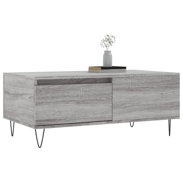 Grauer Couchtisch Vincenzio 90x50x36,5cm (Holz)